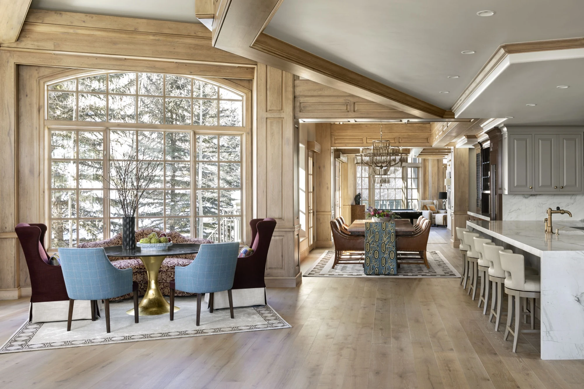 A Penthouse Refined interior with mountain views