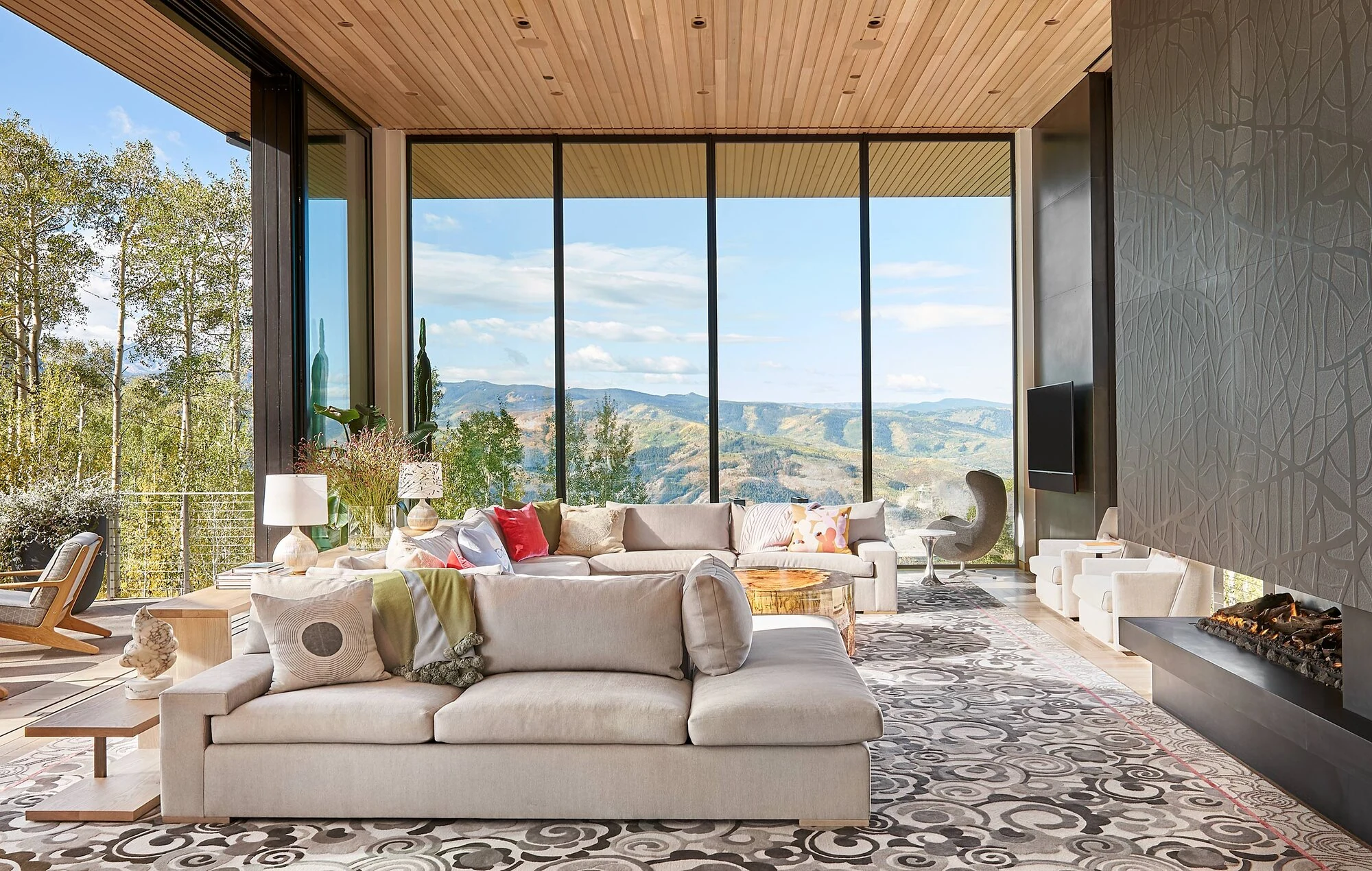 Modern Altitude living space with mountain views