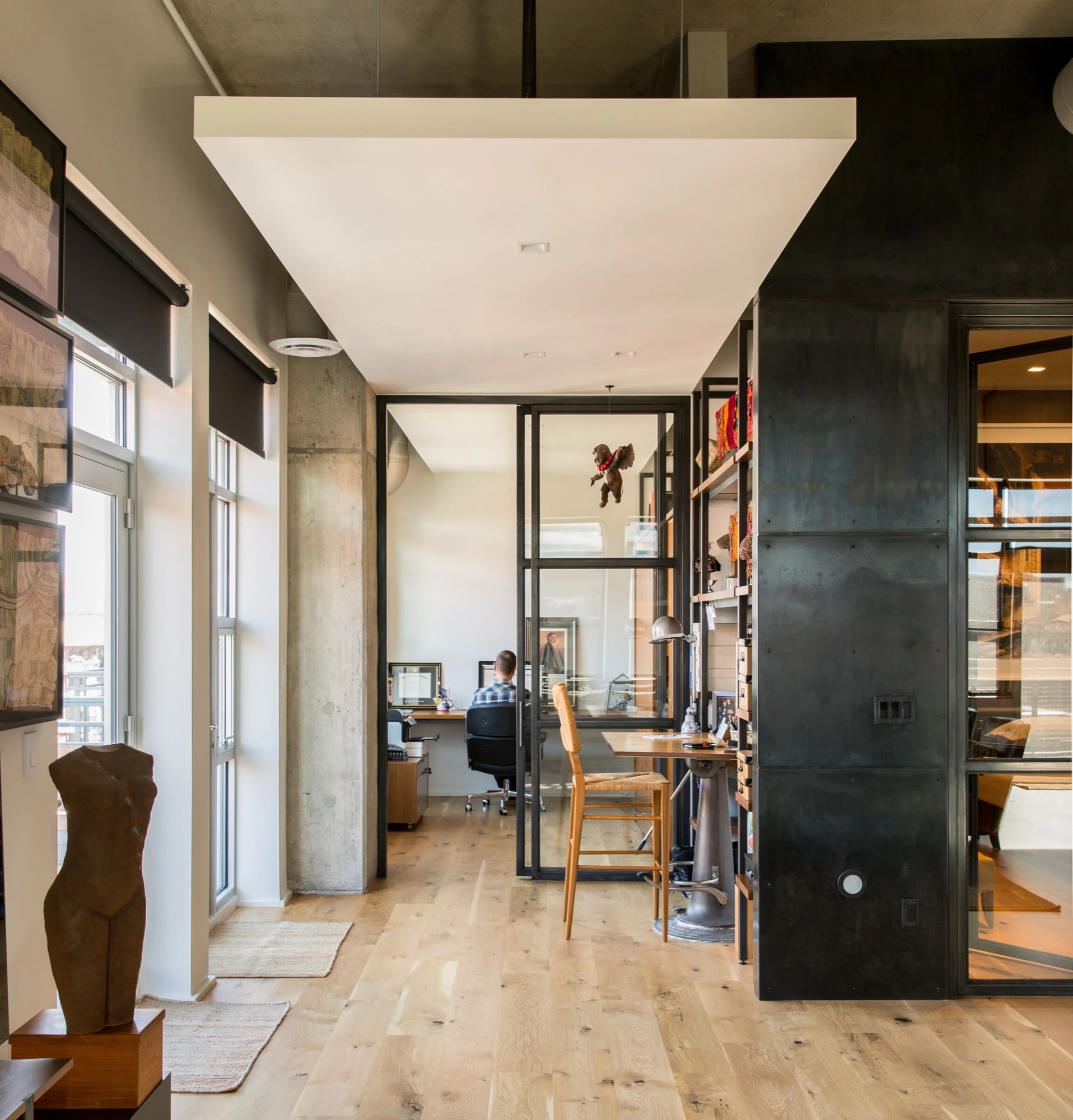 Loft Space steel and glass panels