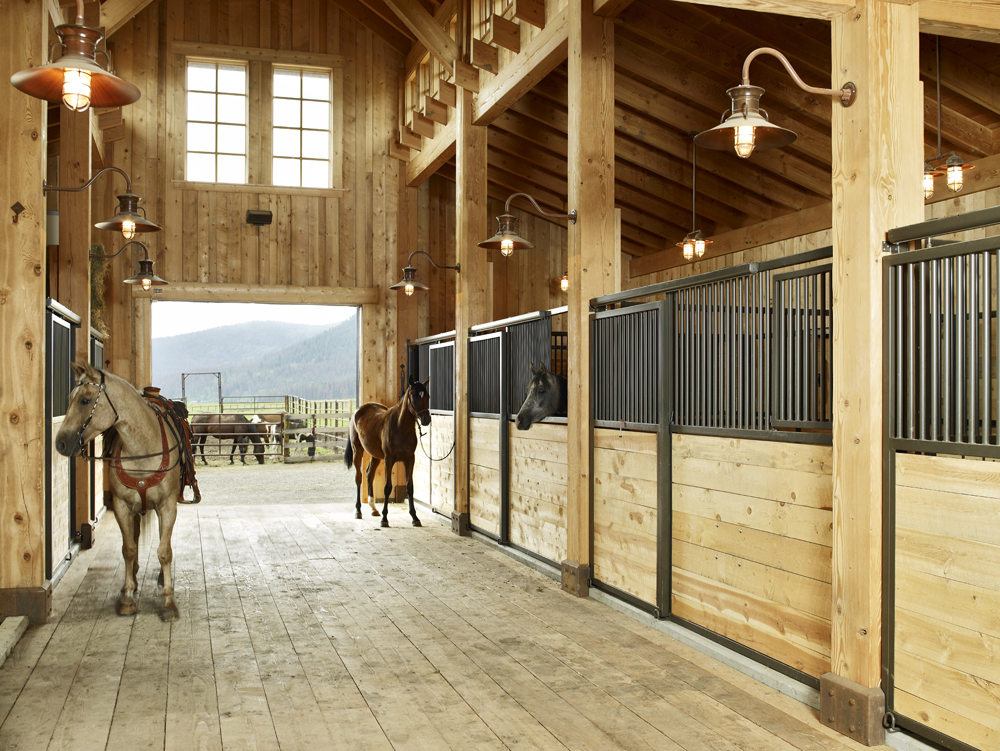 custom wood horse stable
