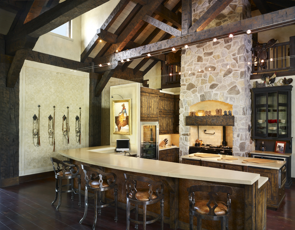 stone inspired ranch kitchen