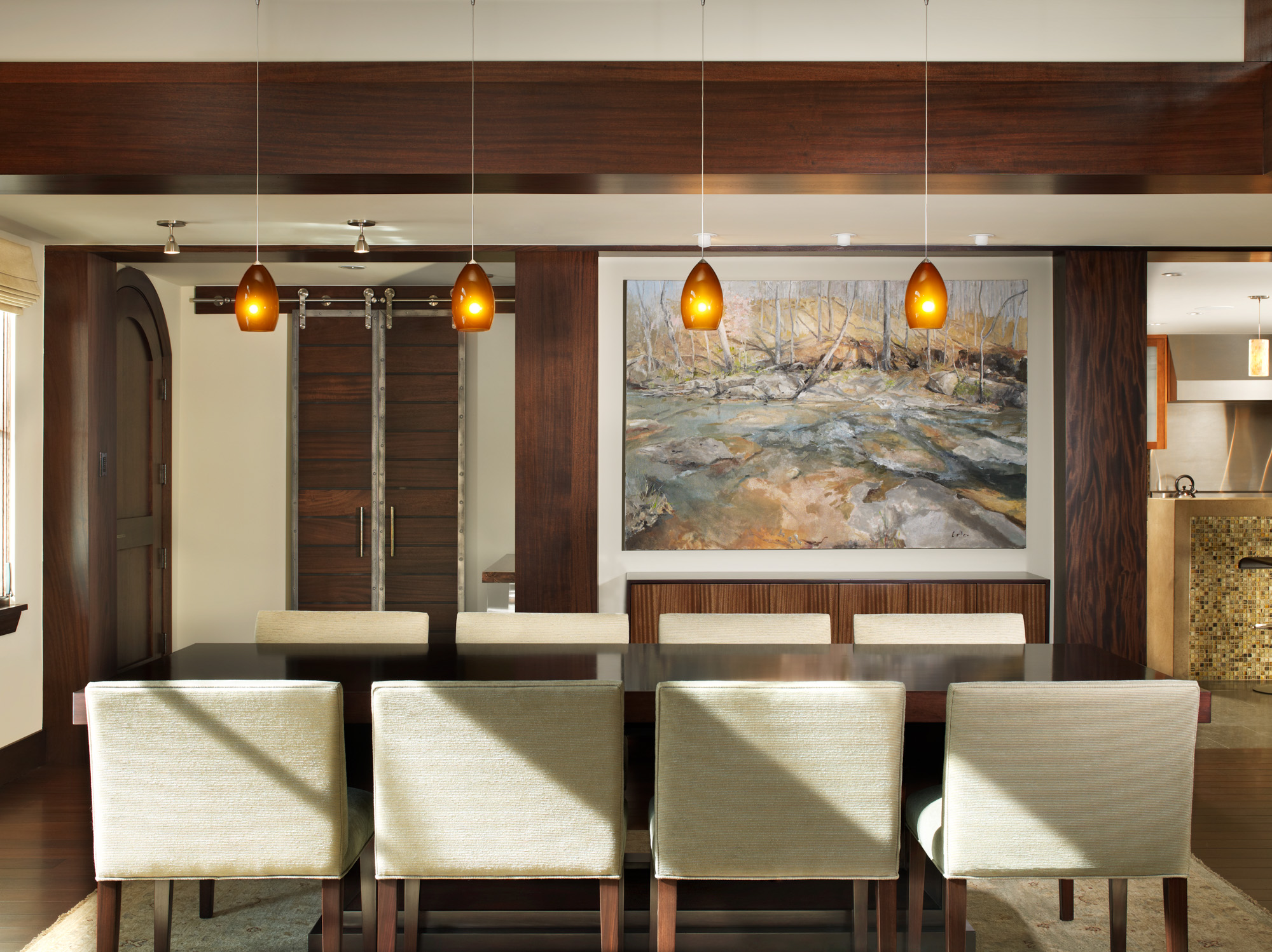 a view of the dining room in the Bell Tower project in Vail, CO