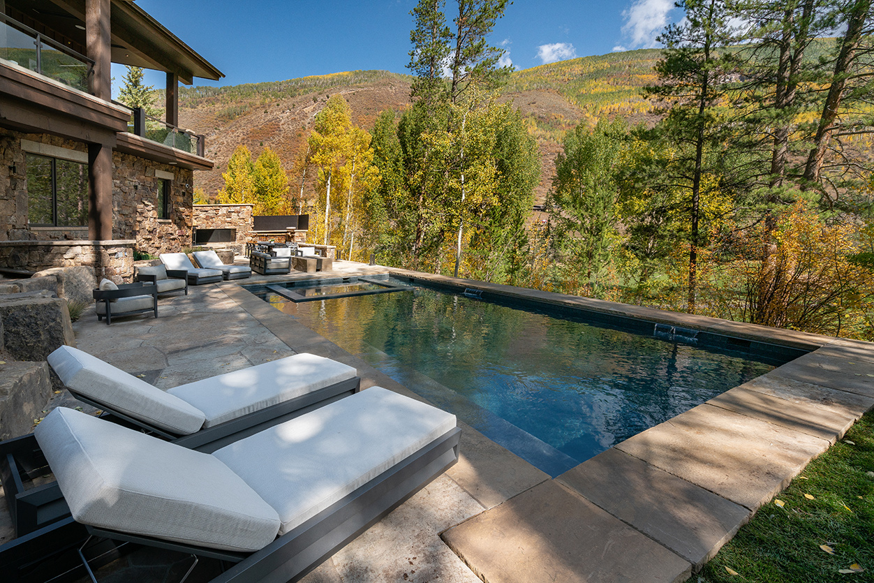 stone inspired pool rocky mountains