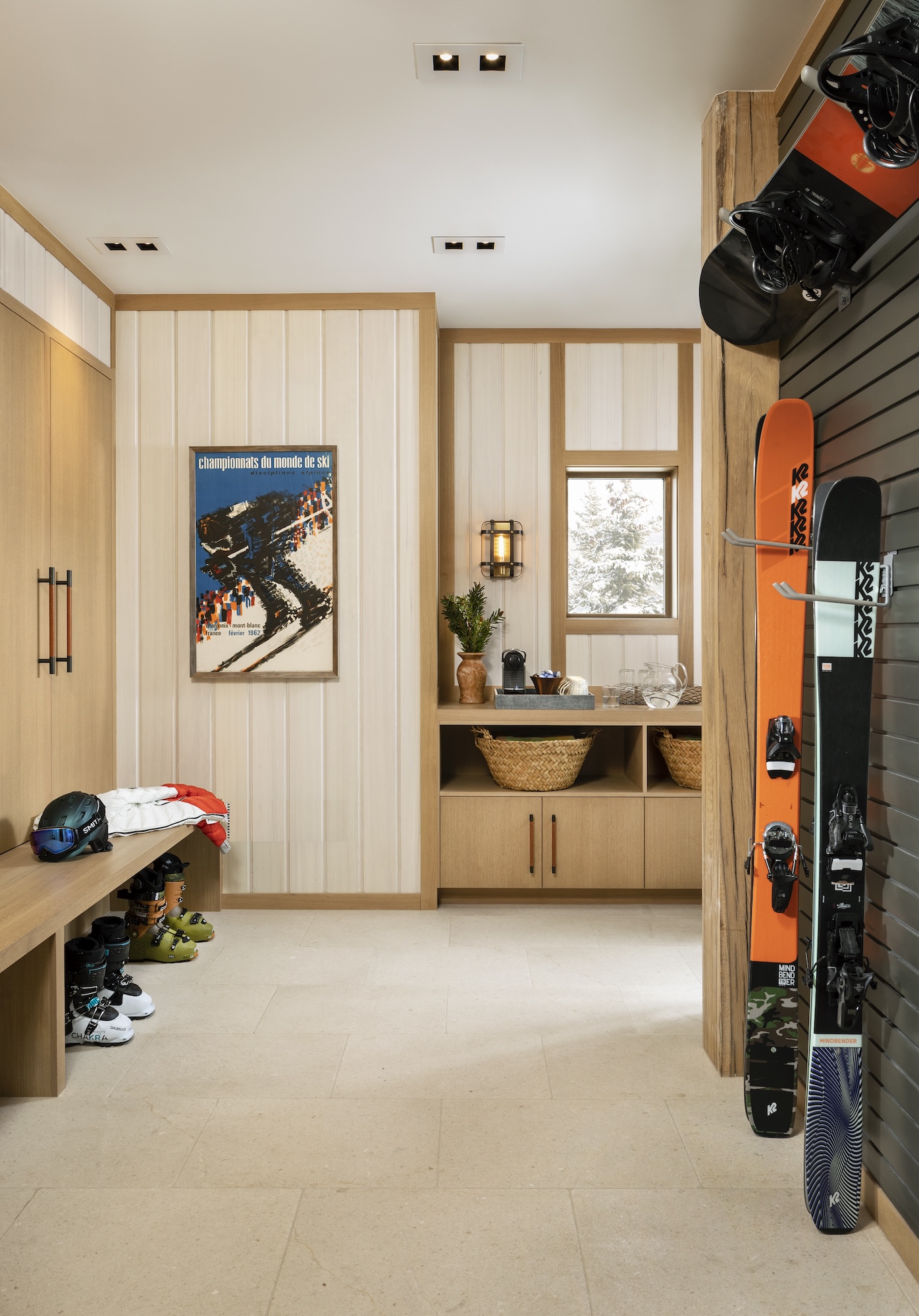 the ski and snowboard gear area of the right gore creek rowhome