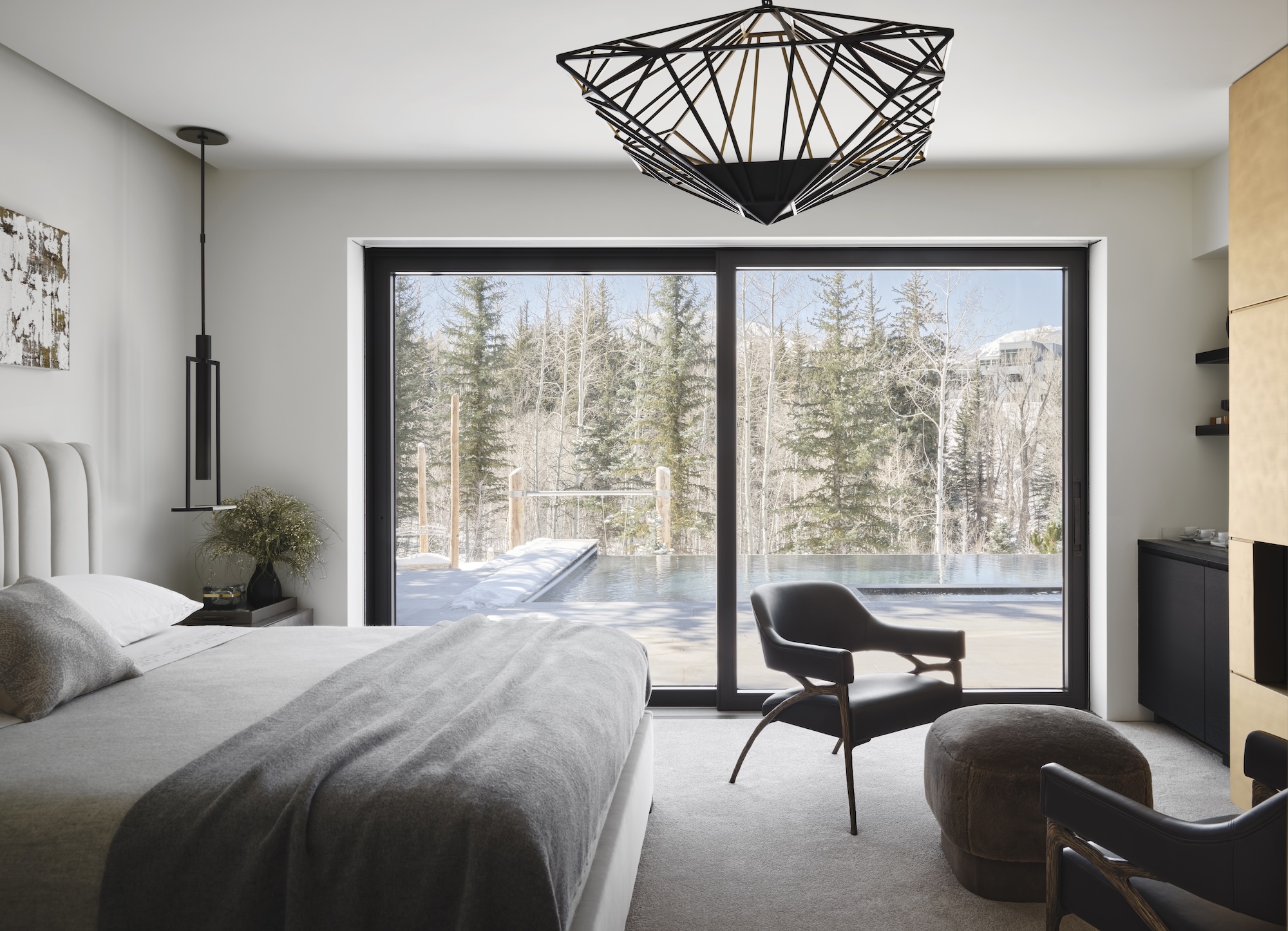the view outside from a bedroom at aspen modern